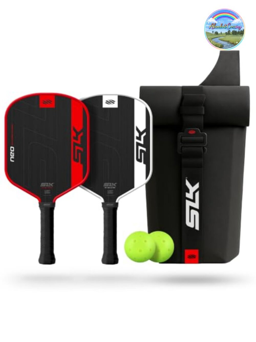 Pickleball Paddle Set of 2 with Balls & Sling Bag, Raw Carbon 16mm